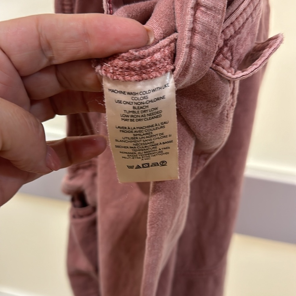 Anthropologie Pilcro Mauve Linen Blend Wide Leg Cargo Pant Sz 32 - Picture 4 of 6